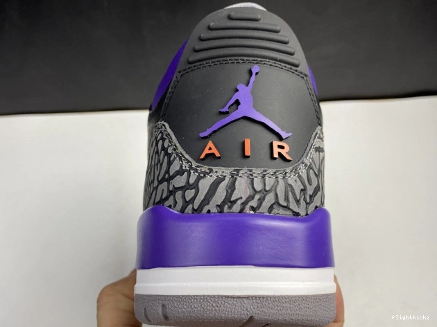 050 Court 3 CT8532 Air Jordan Retro Black Purple 0909